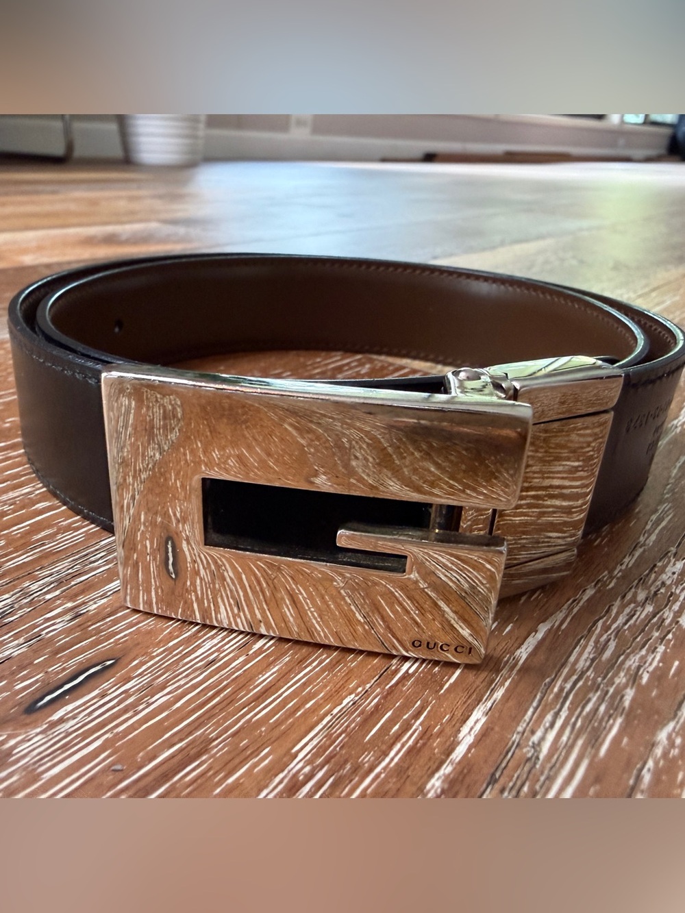 Gucci Reversible Brown Black Leather Belt w/ Silver G Buckle Women’s Small 75.30 - Picture 3 of 11